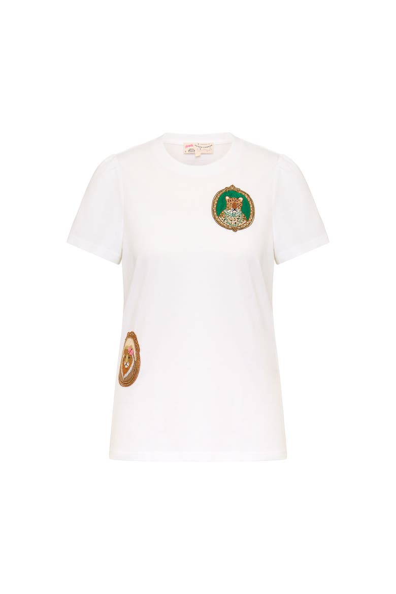 Cotton T-Shirt With Embroidery animal portrait motif, Main, color, Animal Portrait