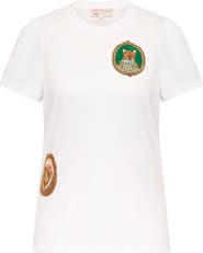 Maison Common Cotton T-Shirt With Embroidery animal portrait motif