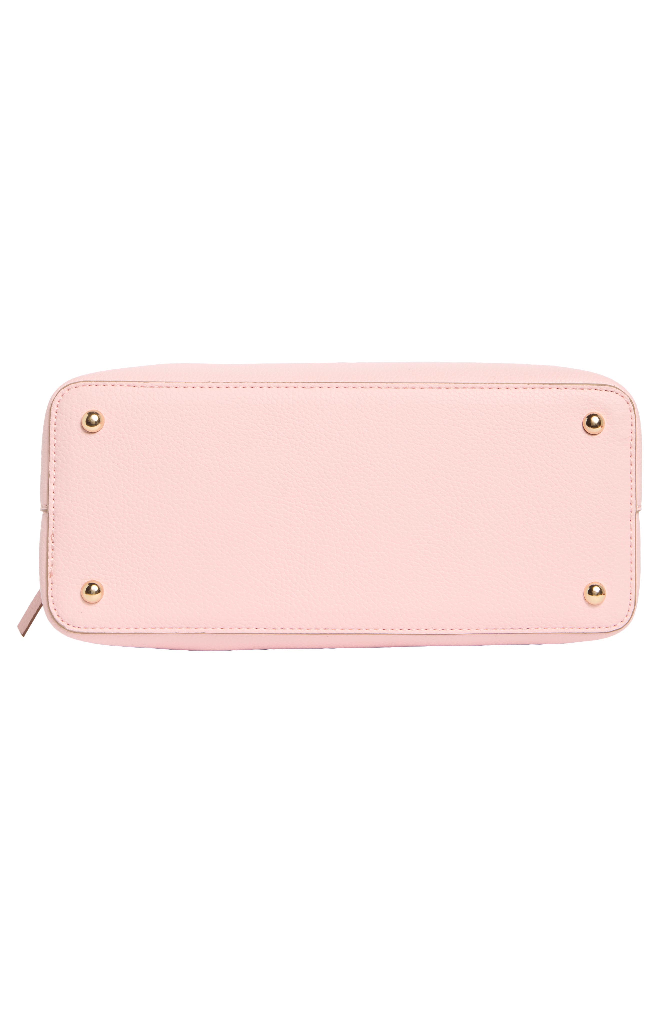 Nanette Lepore Sybil Braided Handle Shoulder Bag, Alternate, color, Peachy Pink-Maple Gingham