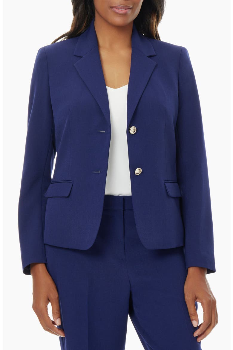 Two-Button Blazer, Main, color, KASPER NAVY