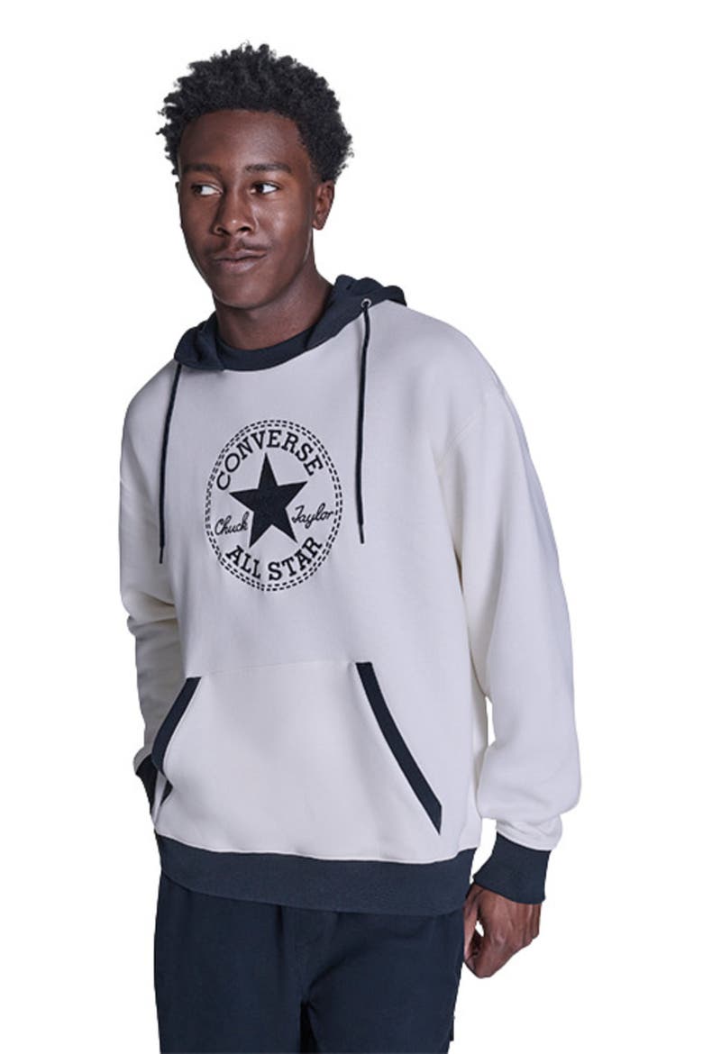 Chuck Taylor Patch Two-Tone Hoodie, Main, color, CONVERSE EGRET