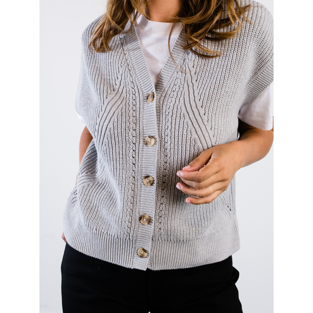 Able Jess Sweater Vest In Heather Grey