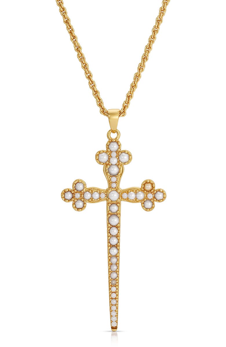 Joy Dravecky Athena Cross Pendant Necklace, Main, color, 