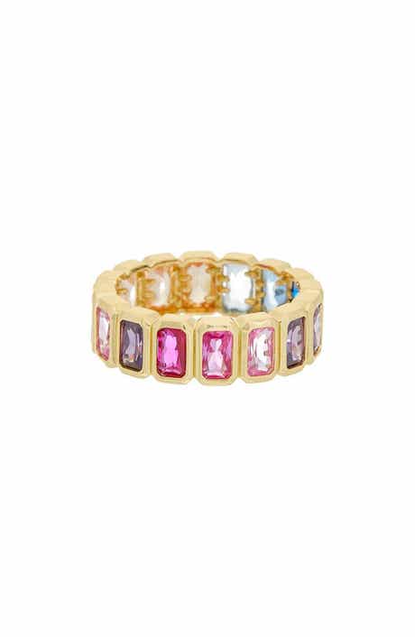 Bezel Set Topaz Eternity Band Ring