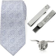 Cufflinks, Inc. Don't Mess with Texas Silk Tie, Lapel Pin & Tie Bar Gift Set