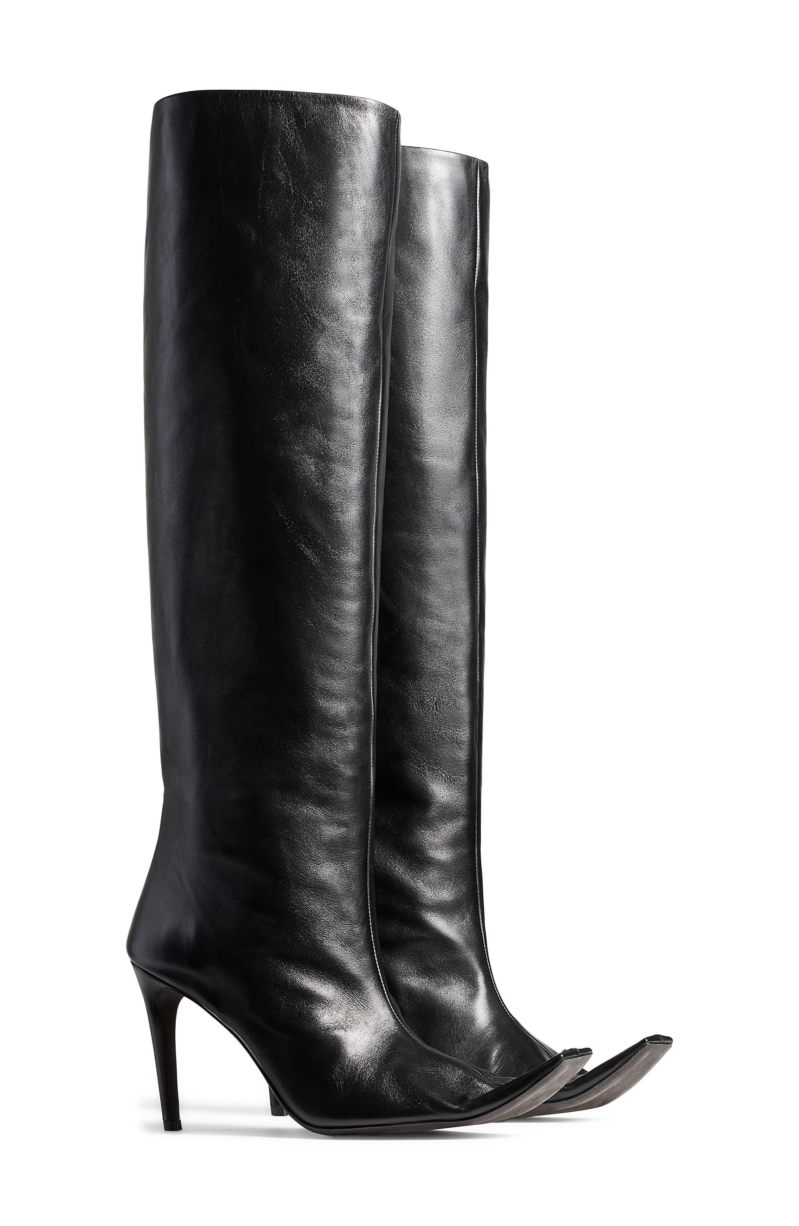 Marlene Square Toe Knee High Boot, Main, color, BLACK