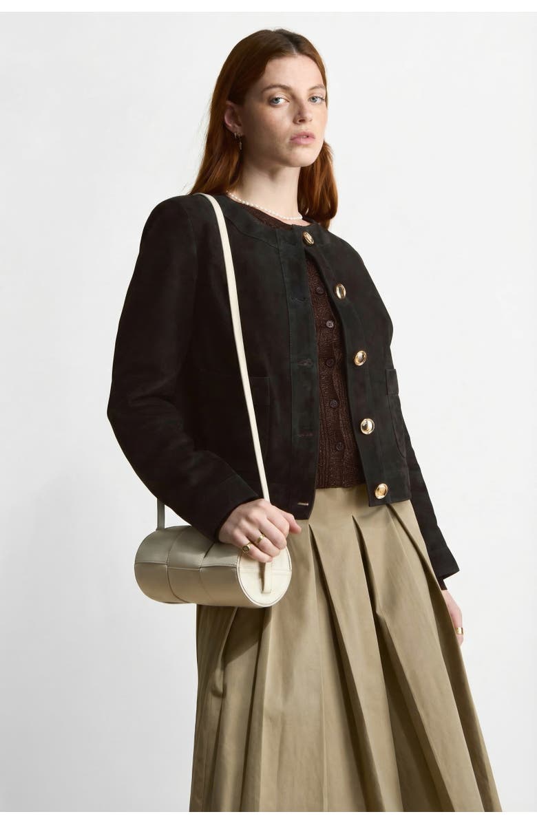 FURNIQ UK Margot Suede Jacket, Alternate, color, Black