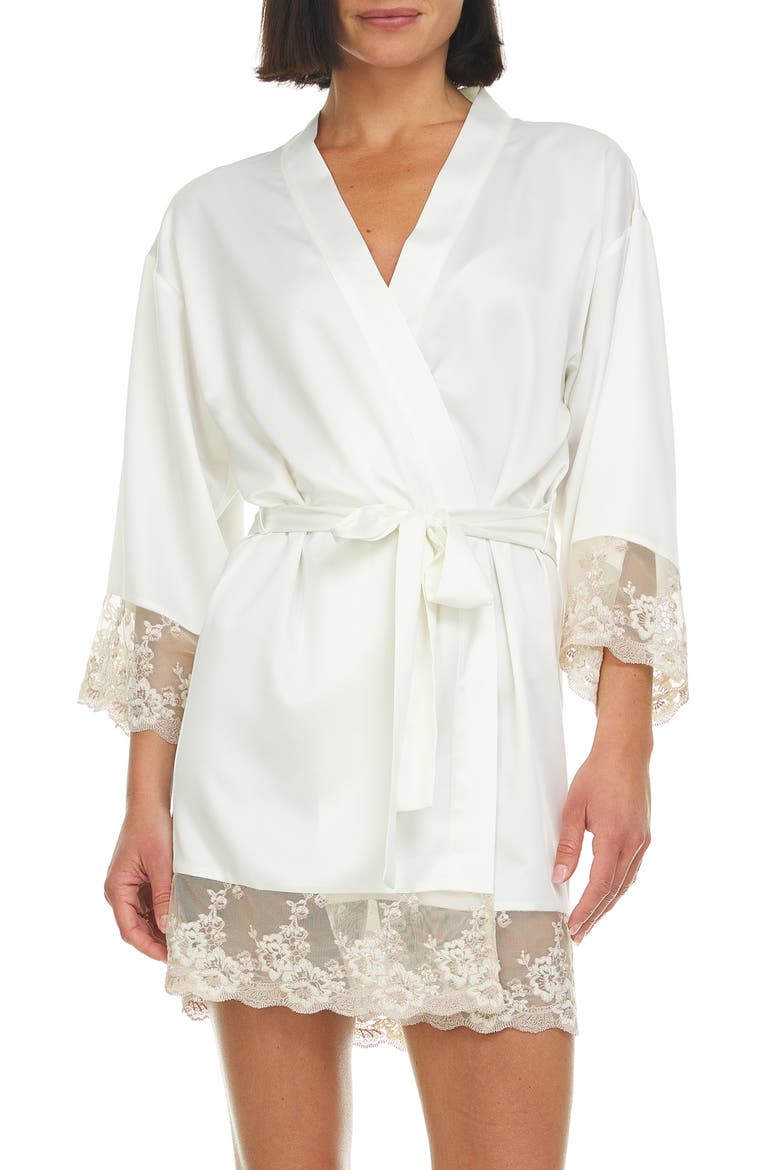 Rosa Satin Robe, Main, color, IVORY