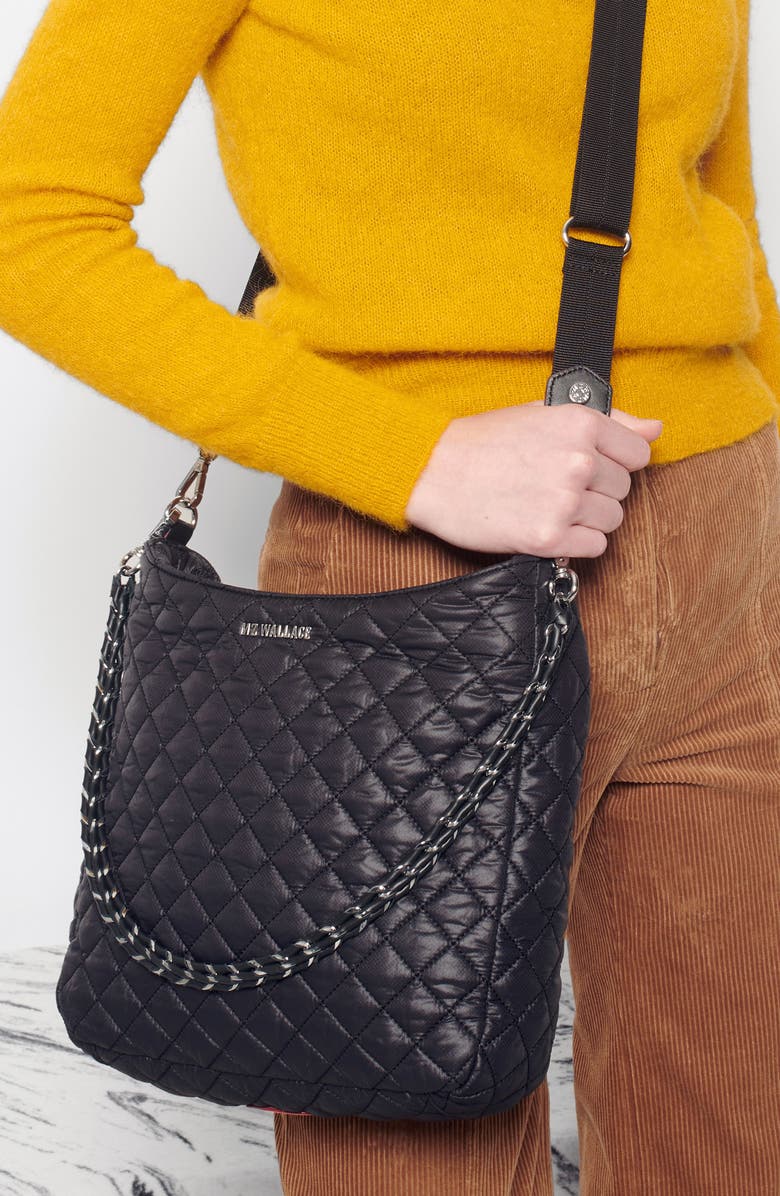 MZ Wallace Crosby Quilted Nylon Hobo Bag, Alternate, color,