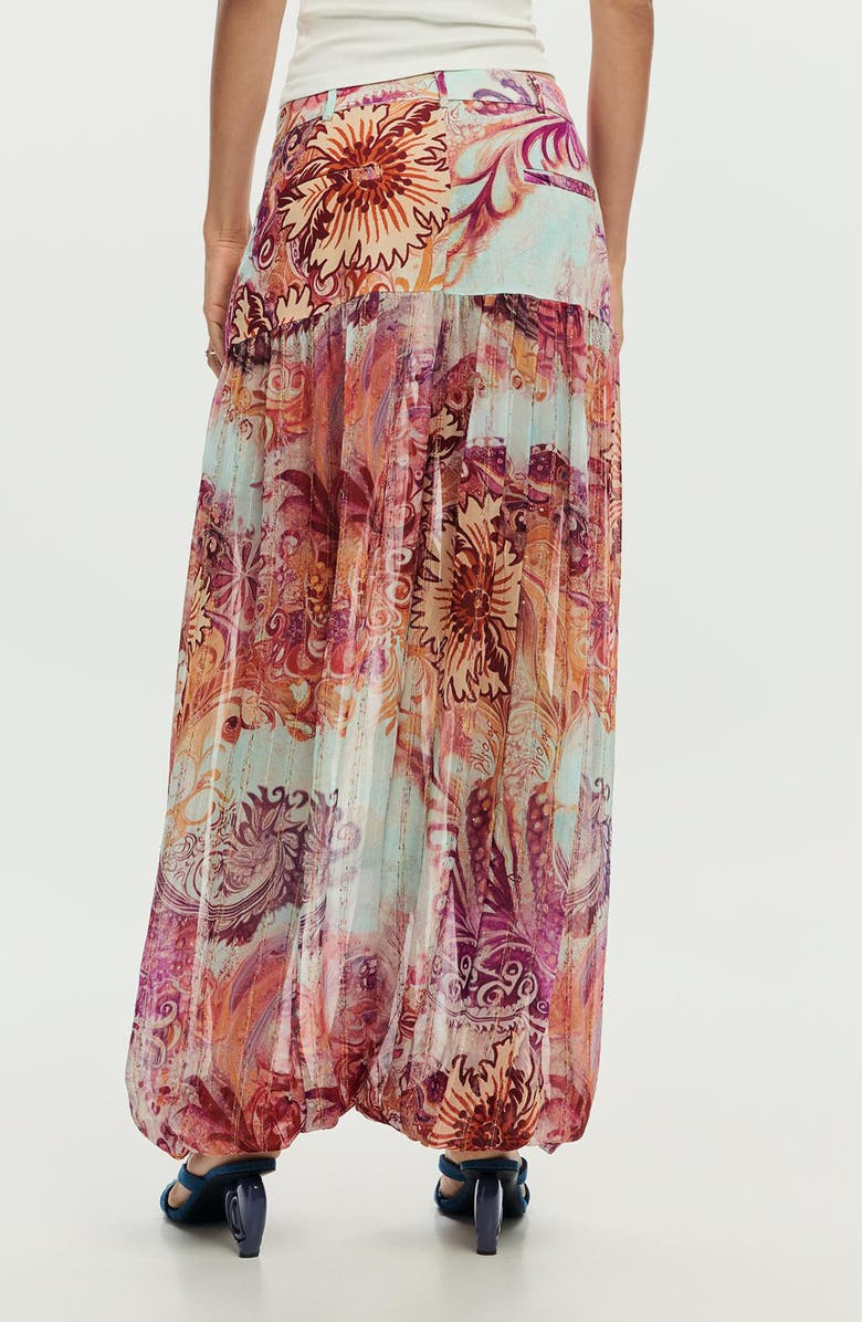 Desigual Print Balloon Pants, Alternate, color, Burgundy