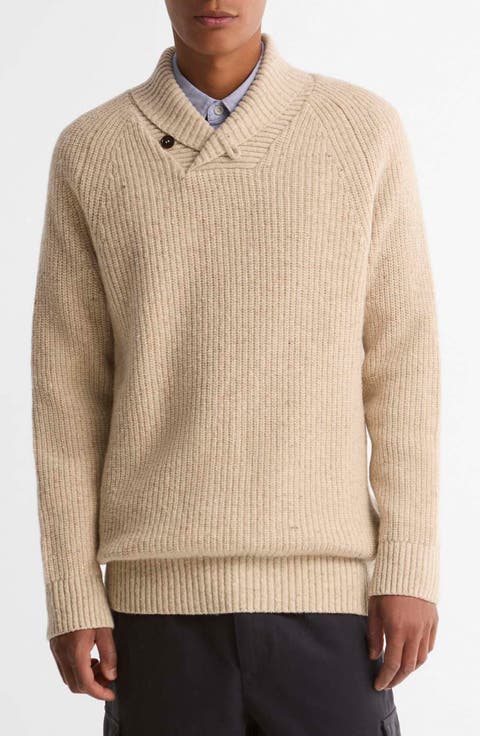 Essentials Fleck Shawl Collar Sweater