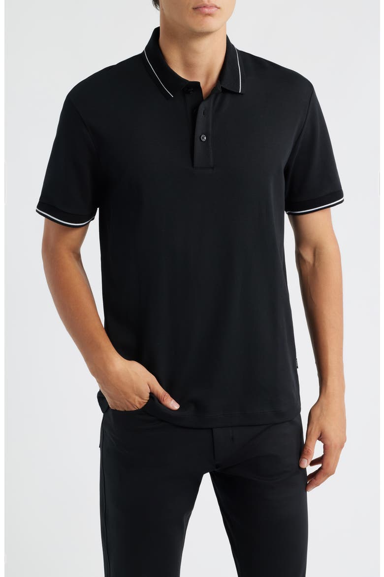 Parlay Tipped Cotton Polo, Main, color, BLACK