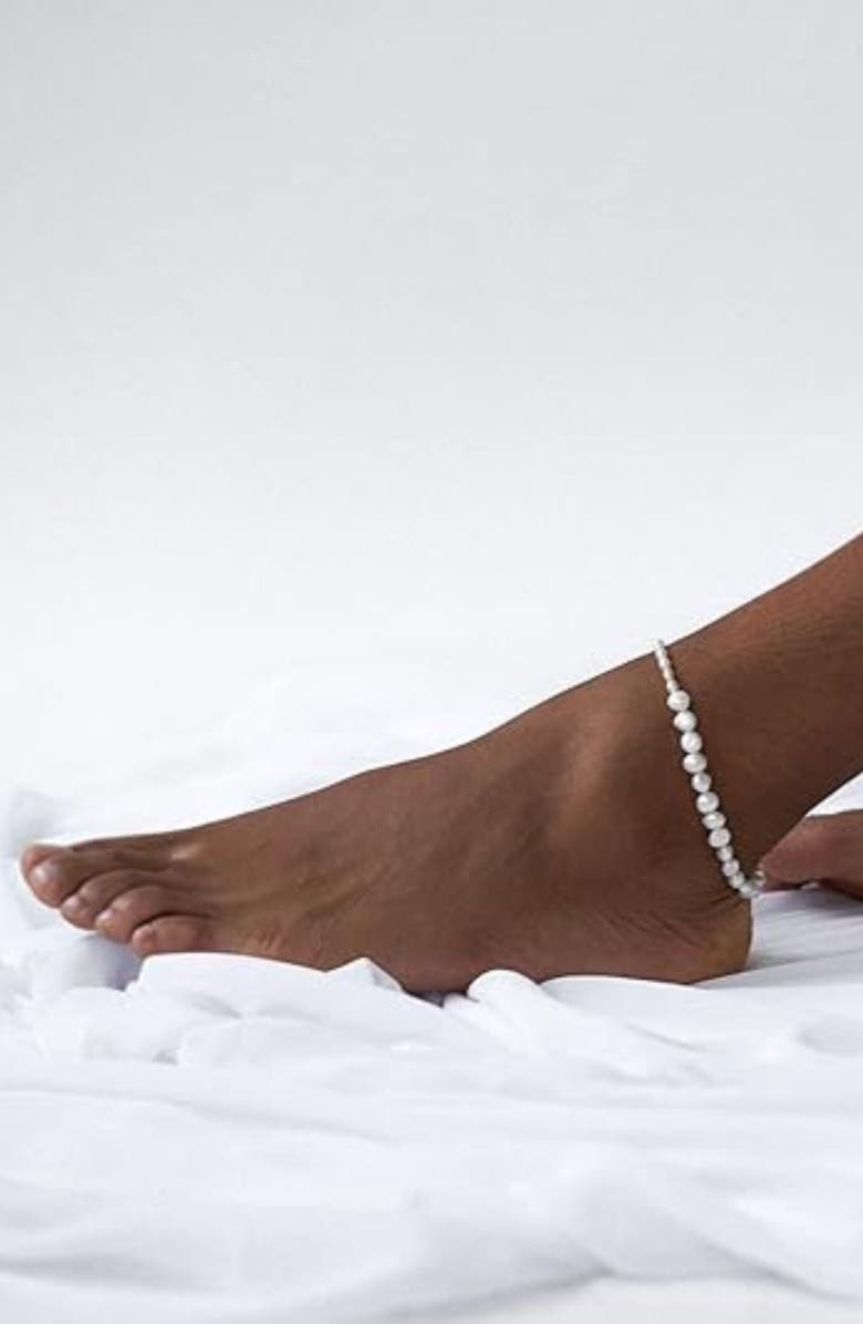 Oak & Luna Designer Kai Genuine Pearl Bracelet & Anklet in Gold-Plated Sterling Silver, Alternate, color, Pearl And 18K Gold Plated