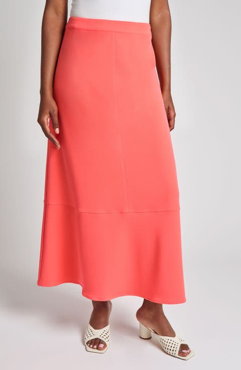 Heritage Fit Flare Deco Crêpe de Chine Maxi Skirt