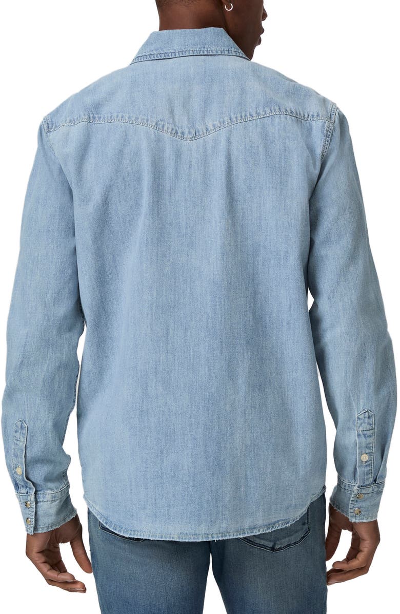 PAIGE Cazador Cotton Denim Snap-Up Western Shirt, Alternate, color, 