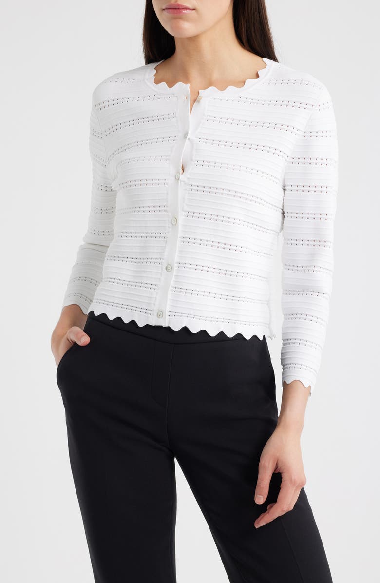Elie Tahari The Alessandra Pointelle Cardigan, Main, color, 