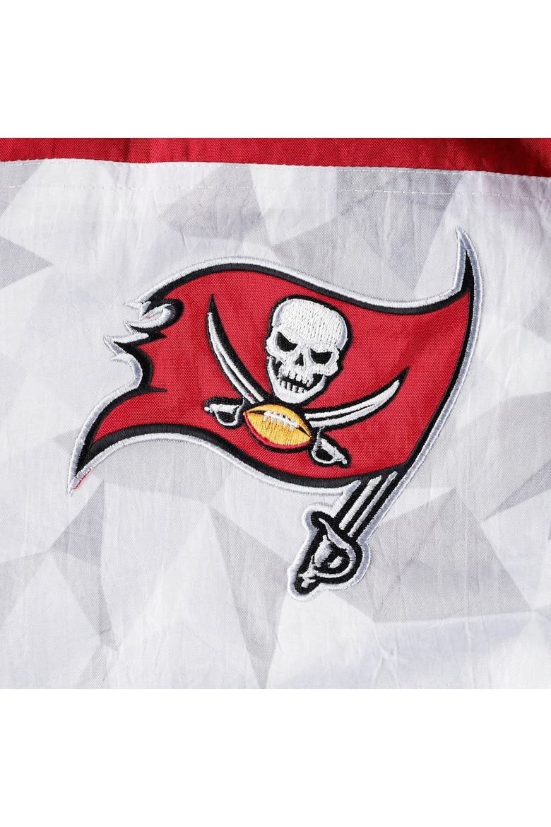 Men's Starter White/Red Tampa Bay Buccaneers Thursday Night Gridiron Raglan Half-Zip Hooded Jacket, Alternate, color, White