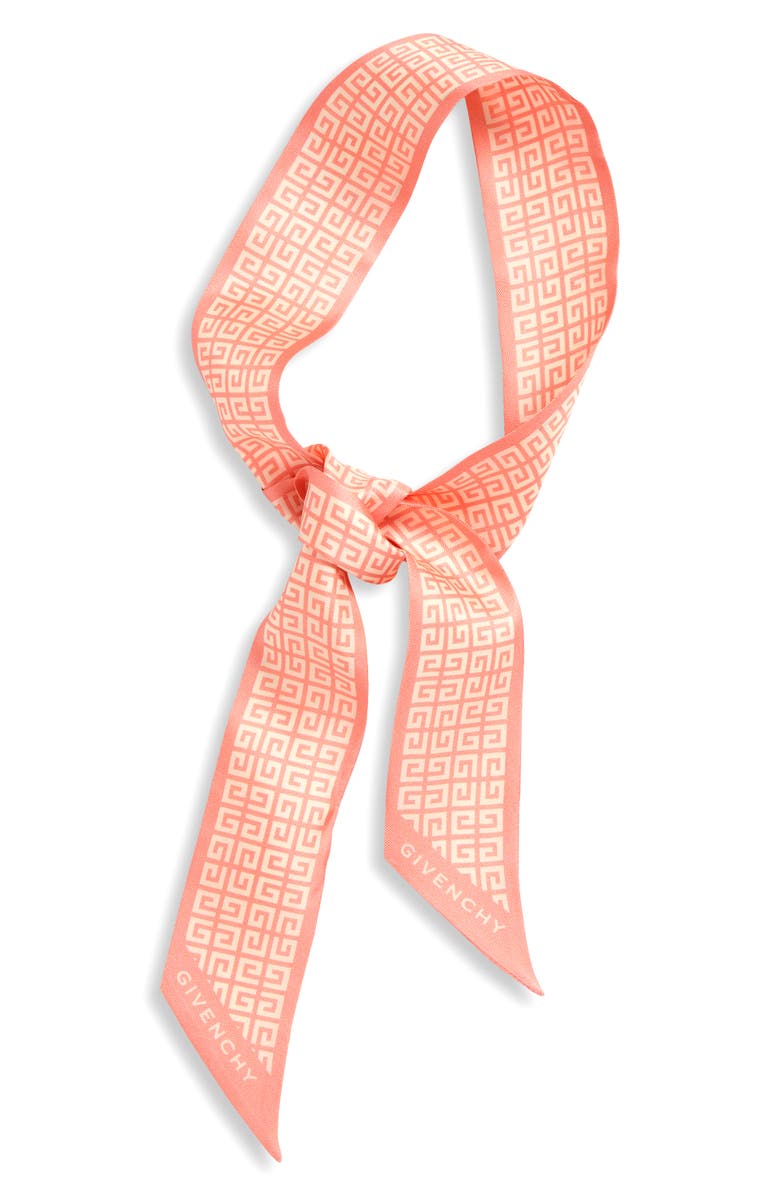 Givenchy 4G Print Silk Twilly Scarf, Alternate, color, Dark Muted Red/ Ivory