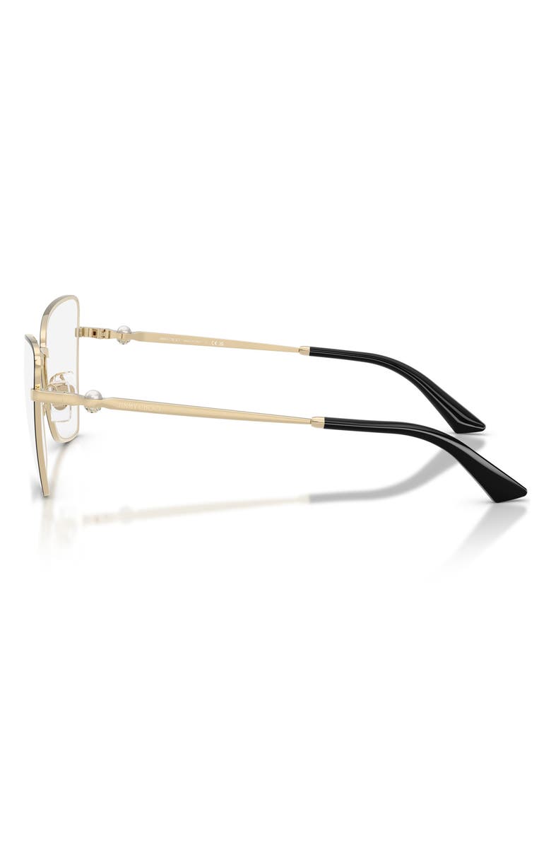 Jimmy Choo 54mm Irregular Optical Glasses, Alternate, color, Pale Gold/ Black / Demo Lens