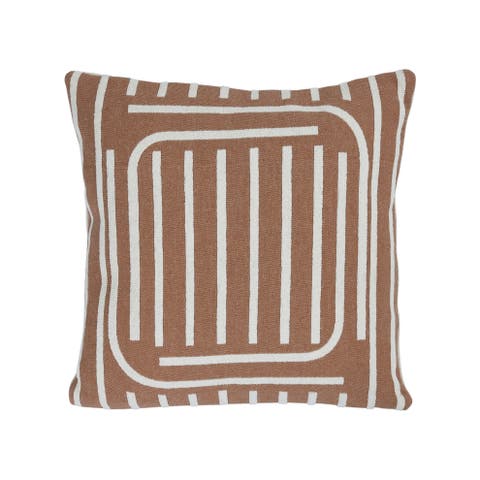 Woven Cotton Reversible Pillow with Lines