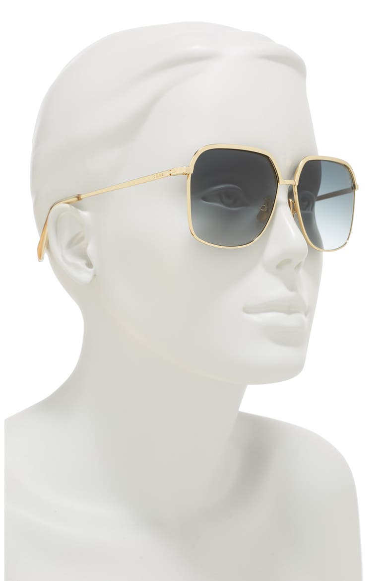 56mm Square Sunglasses, Alternate, color, SHINY ENDURA GOLD GRADIENT