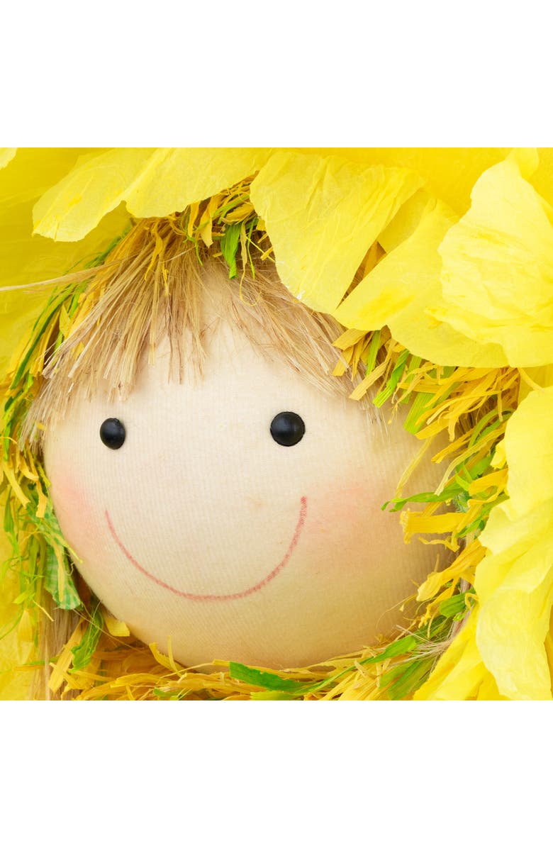 Northlight 47" Yellow and Green Spring Floral Standing Sunflower Girl Decorative Figure, Alternate, color, Yellow