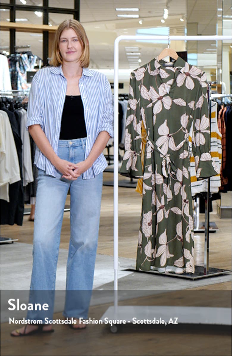 Floral Long Sleeve Midi Shirtdress, sales video thumbnail