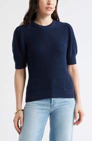 Caslon® Elbow Sleeve Cotton Sweater