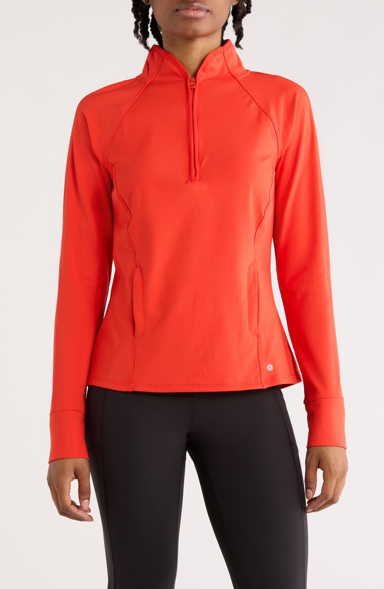 LAYER 8 Northbound Cold Gear Quarter Zip Pullover, Main, color, Red Alert
