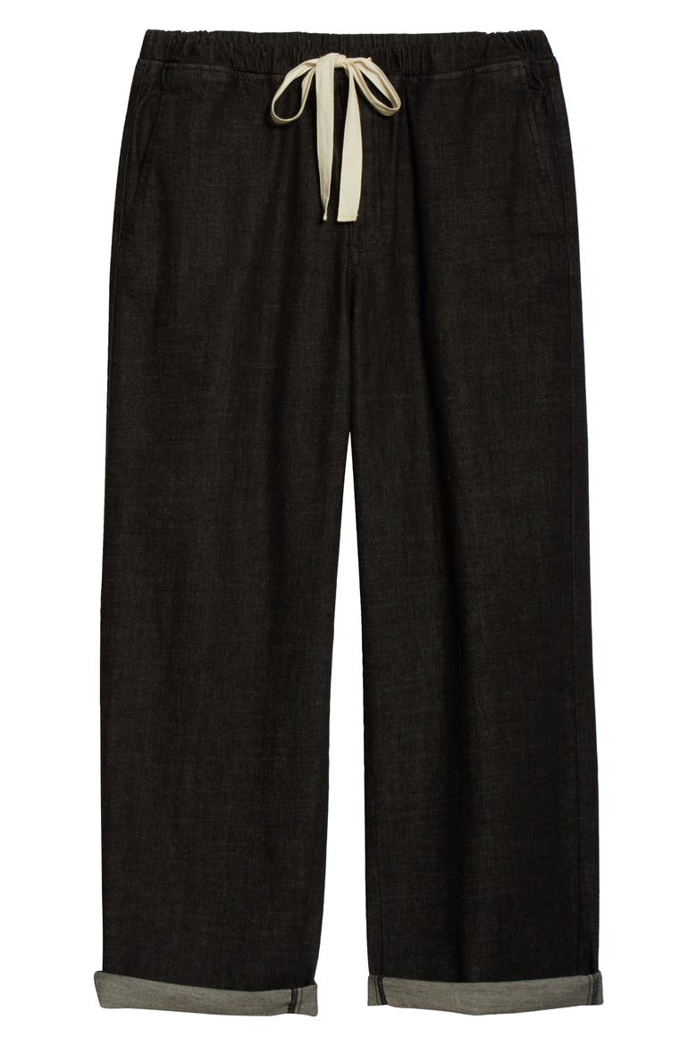 Organic Cotton Wide Leg Pants (Nordstrom Exclusive), Main, color, VINTAGE BLACK