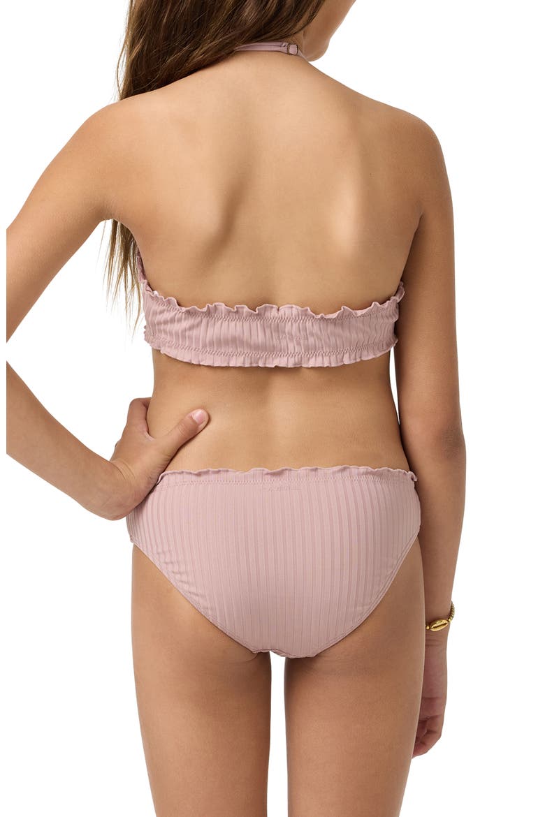 Kids' Shore Break Rib Ruffle Two-Piece Swimsuit, Alternate, color, ORCHID