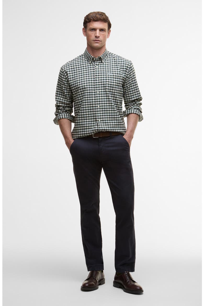 Colderham Regular Fit Brushed Checked Cotton Shirt, Alternate, color, FOREST