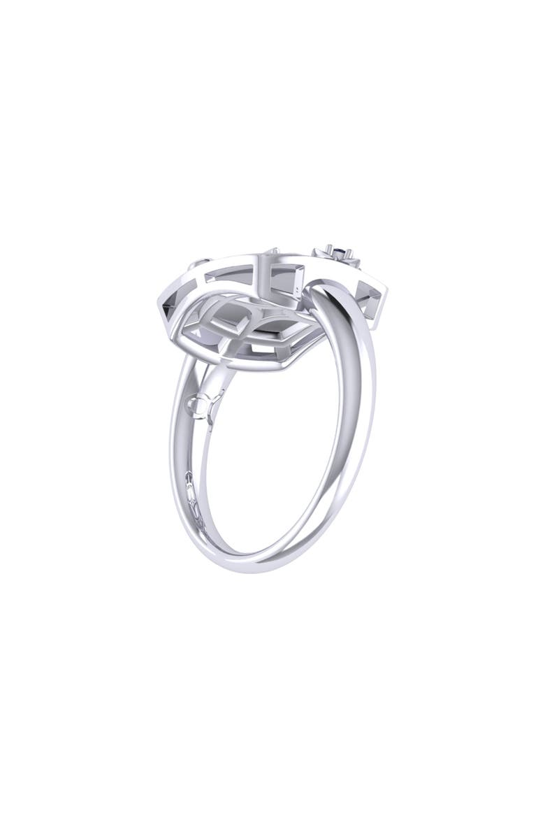 Taurus Emerald & Diamond Signet Ring in Sterling Silver, Alternate, color, Silver