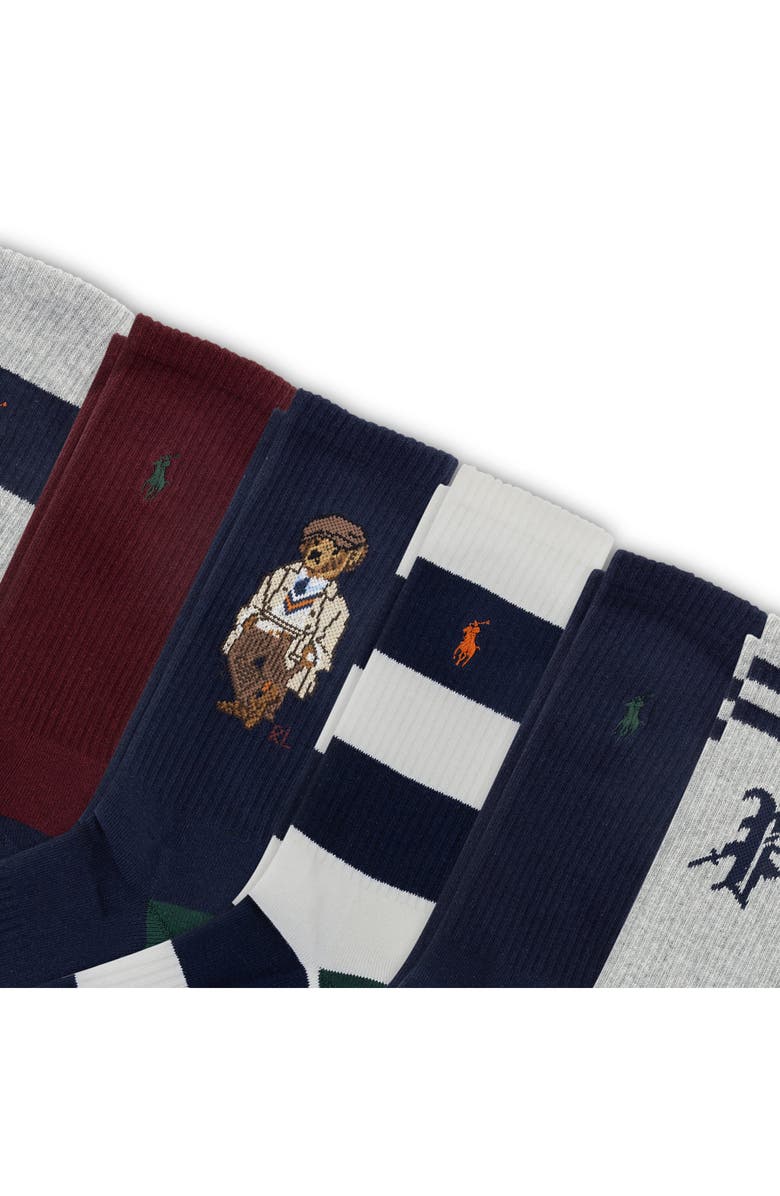 Polo Ralph Lauren Assorted 6-Pack Crew Socks, Alternate, color, Blue Multi
