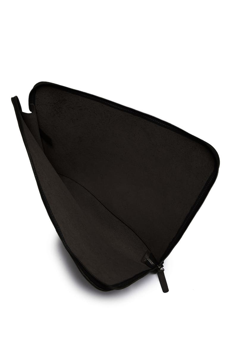 Grant Zippered Leather Envelope, Alternate, color, Black