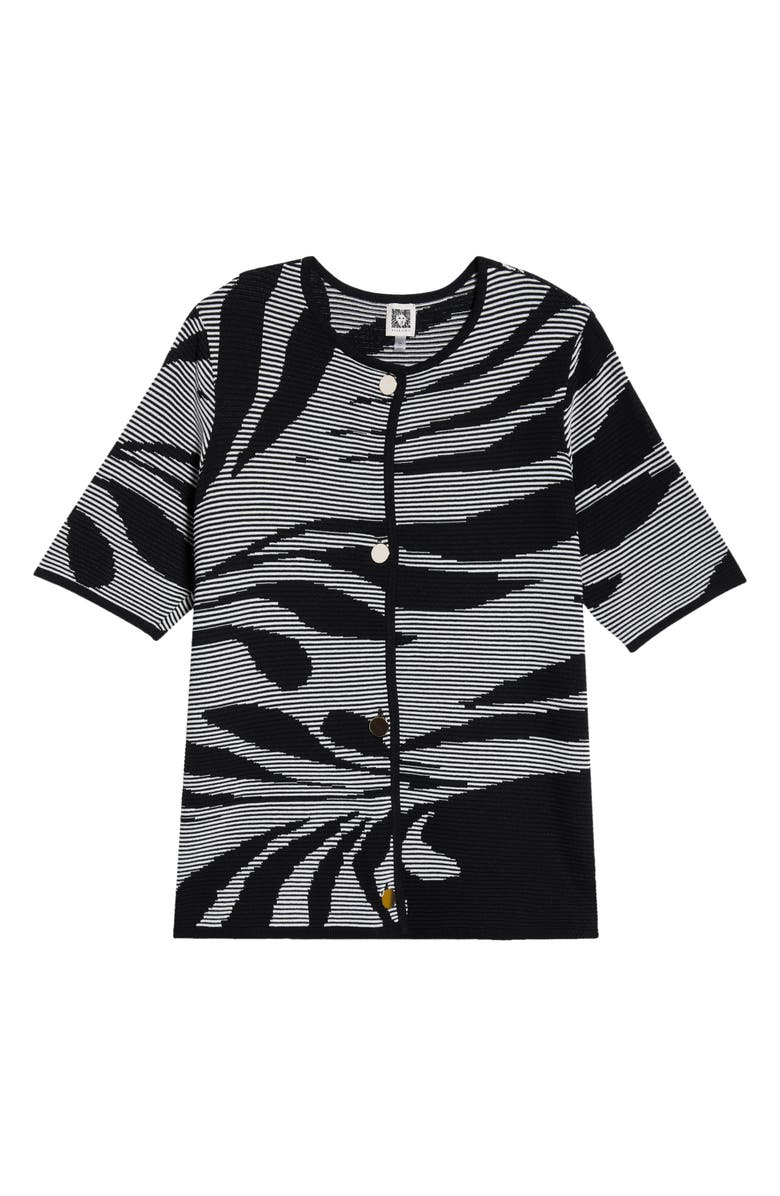 Anne Klein Short Sleeve Button Front Cardigan, Alternate, color, 