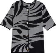 Anne Klein Short Sleeve Button Front Cardigan