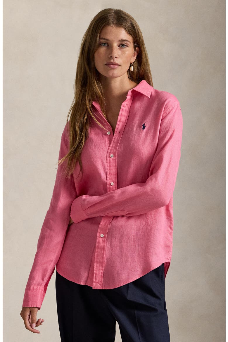 Linen Shirt, Alternate, color, PINK