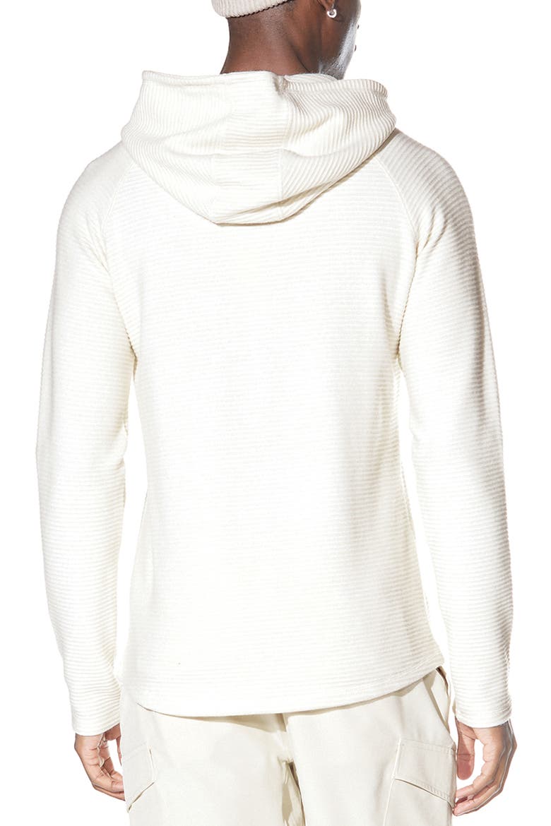 Ottoman Ribbed Pullover Hoodie, Alternate, color, CREAM