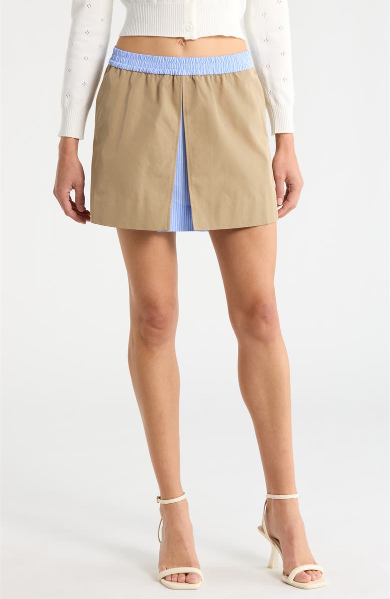 ASTR the Label Alycia Slit Miniskirt, Main, color, Khaki Contrast