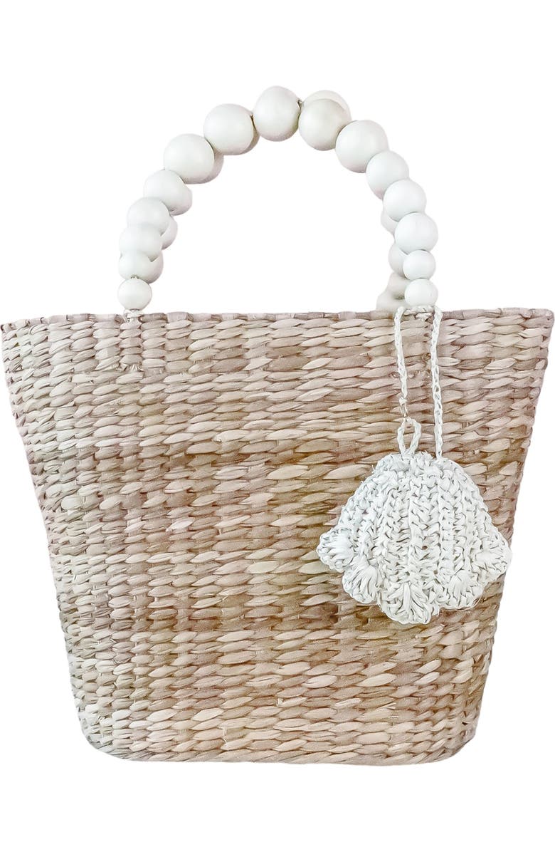 LIKHA Seashell Raffia Bag Charm, Alternate, color, White