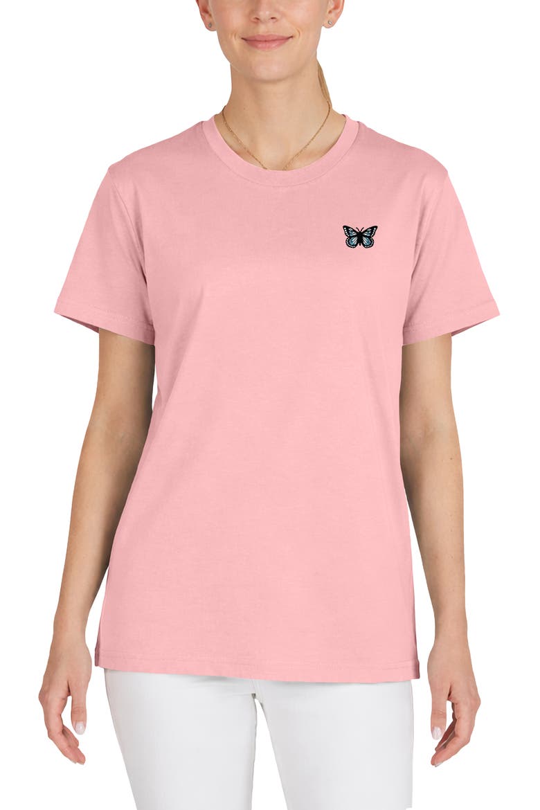 Butterfly Womens Relaxed Tee, Main, color, Pink