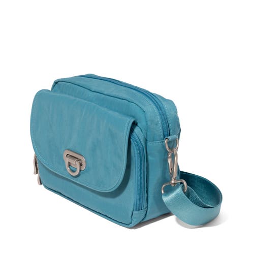 Baggallini Coastal Flip Lock Camera Bag Crossbody In Seaside Blue