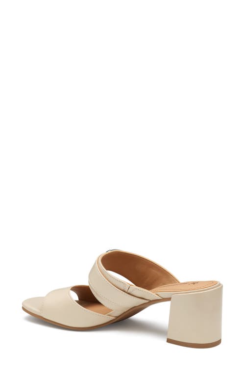 Johnston & Murphy Everly Buckle Slide Sandal In Bone Calfskin