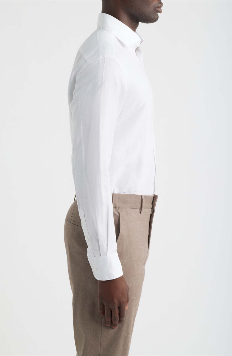 1863 by Eterna Modern Fit Cotton & Linen Dress Shirt, Alternate, color, White