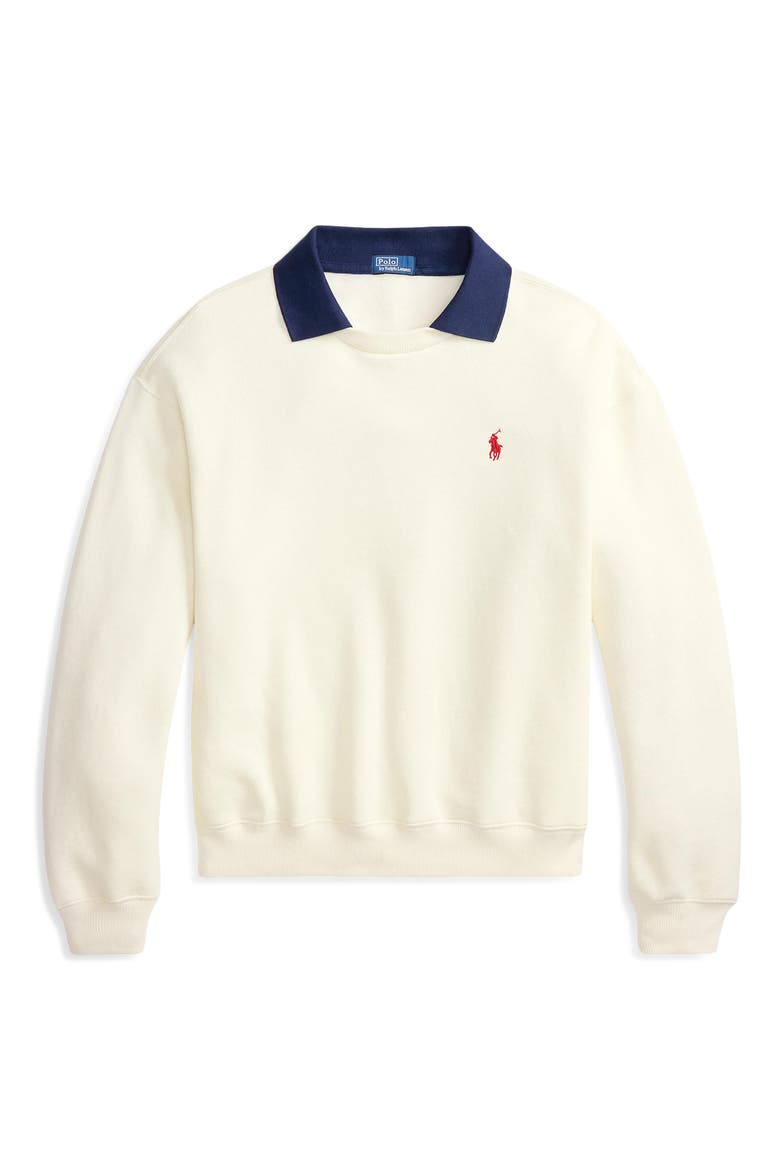 Fleece Sweatshirt, Alternate, color, WARM WHITE