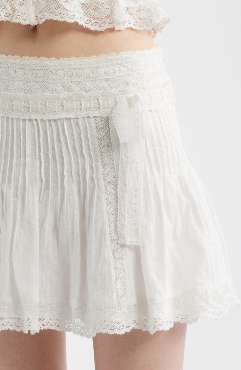 LoveShackFancy Solena Lace Miniskirt, Alternate, color, White