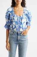 Ramy Brook Lula Print Off the Shoulder Top