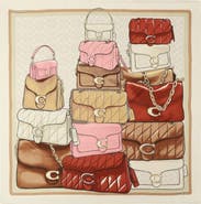 COACH Stacked Tabby Print Silk Square Scarf