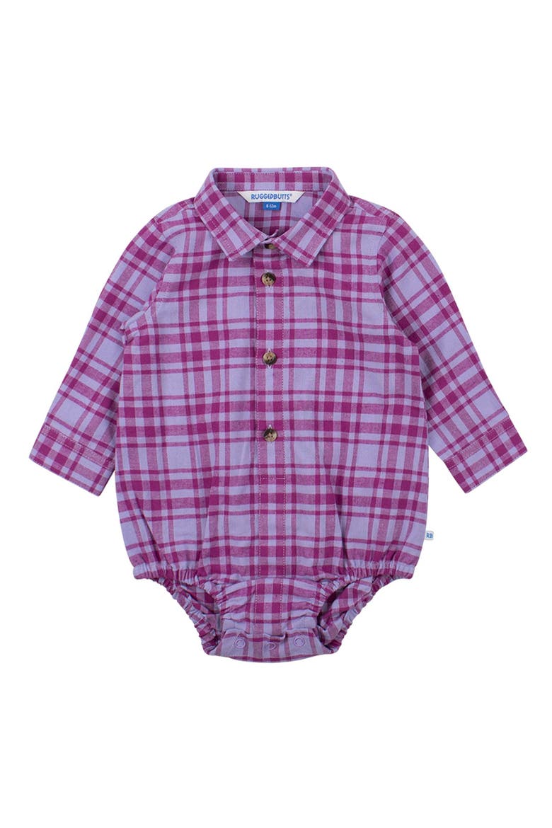 Baby Boys Long Sleeve Button Down Bodysuit, Main, color, Harper Plaid